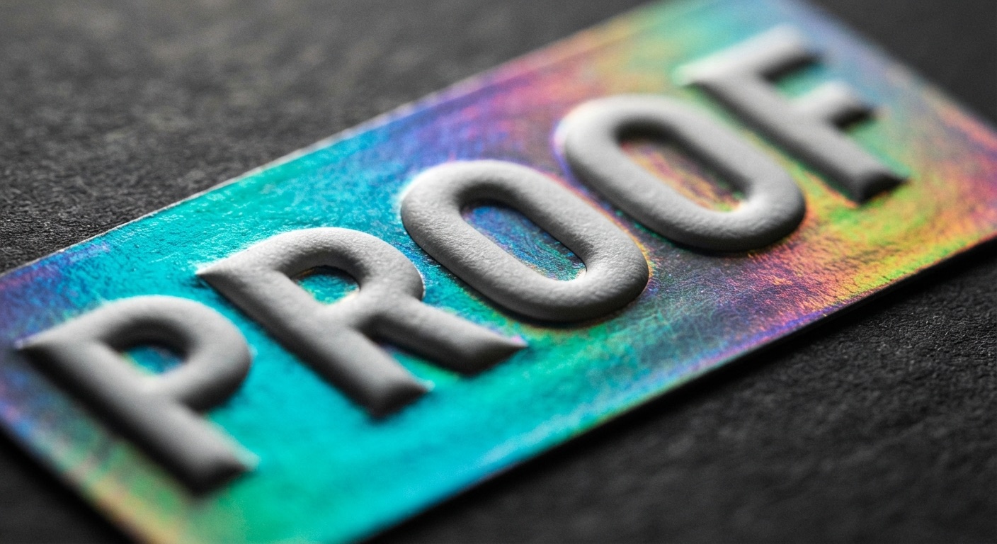 Proof — holographic embossed label